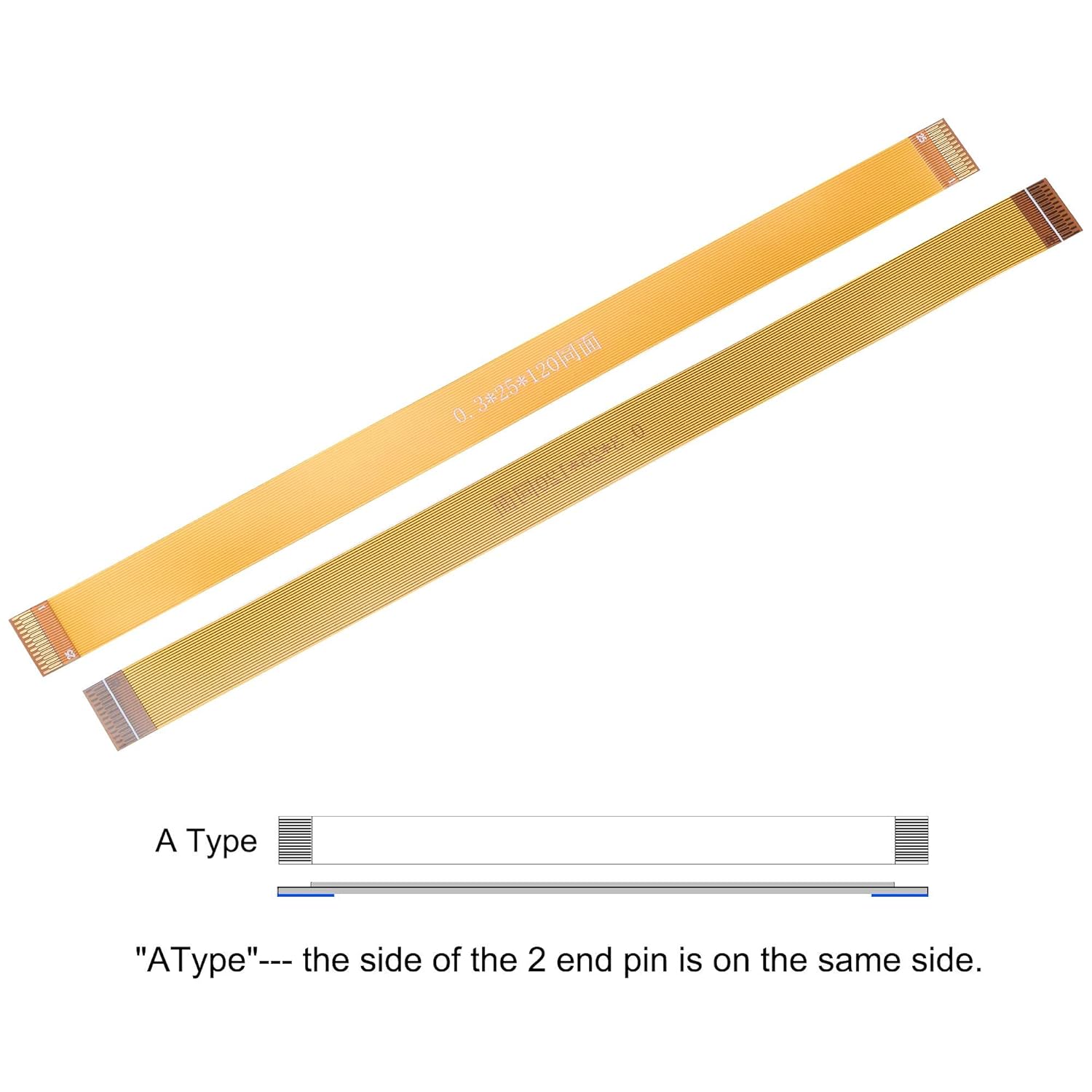 Diagram illustrating the 'A Type' FFC configuration where pins are on the same side