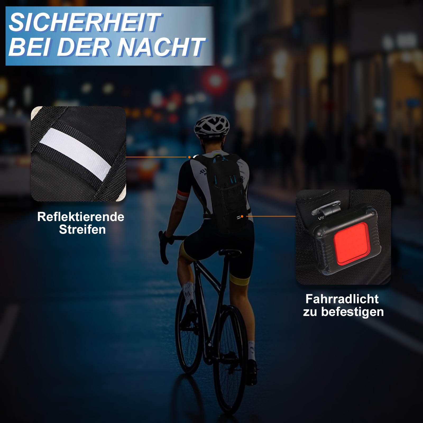 Local Lion Fahrradrucksack Wasserdicht, Wanderrucksack Damen Klein, Trinkrucksack Fahrrad, Skirucksack mit Regenschutz für Fahrradtour Wandern Städtetour Skiurlaub