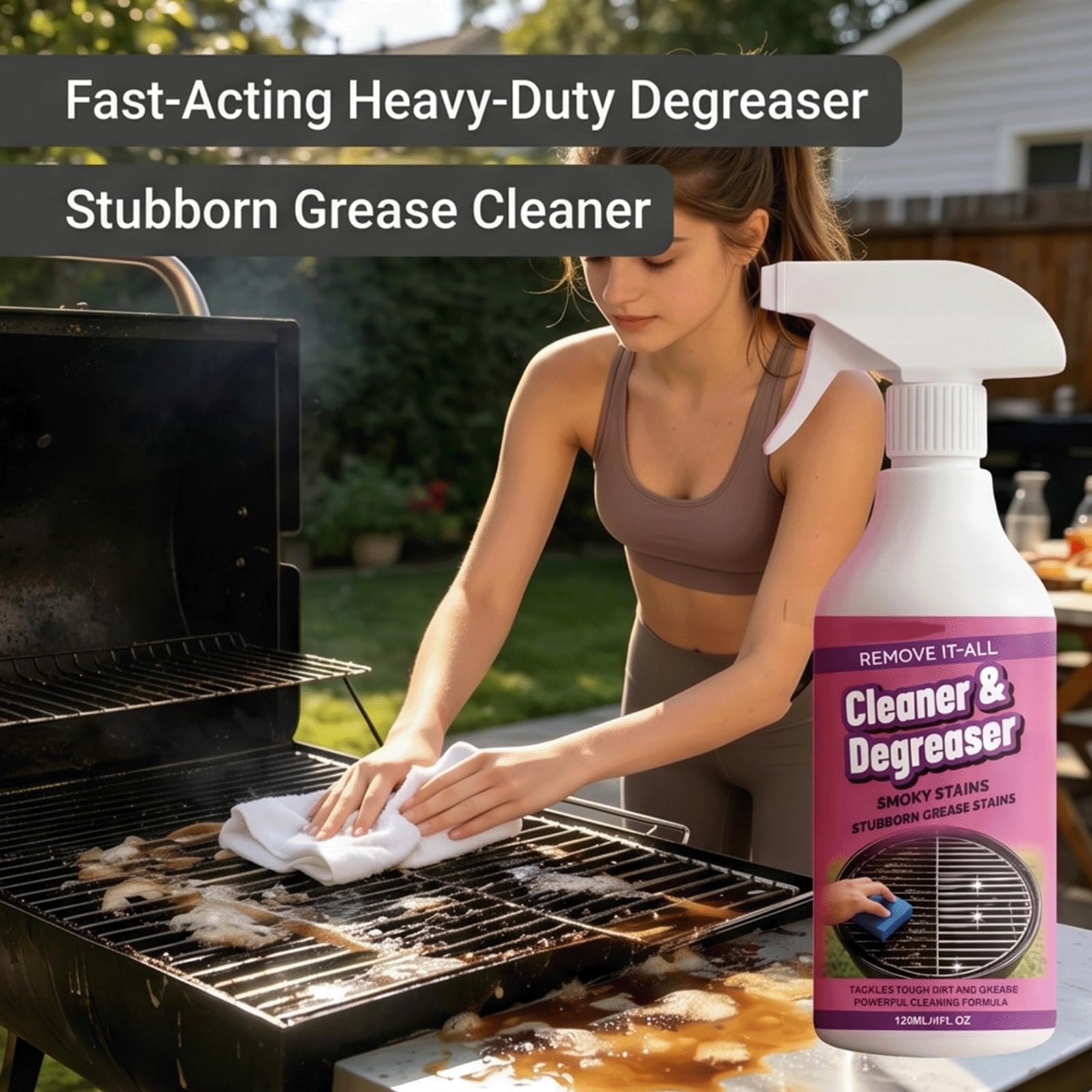 Szybko działający, wytrzymały spray do odtłuszczania grilla, wytrzymały środek do czyszczenia grilla BBQ, profesjonalnie wytrzymały BBQ Reiniger & Degreaser gril Cleaner Heavy Duty Spray (5 szt)