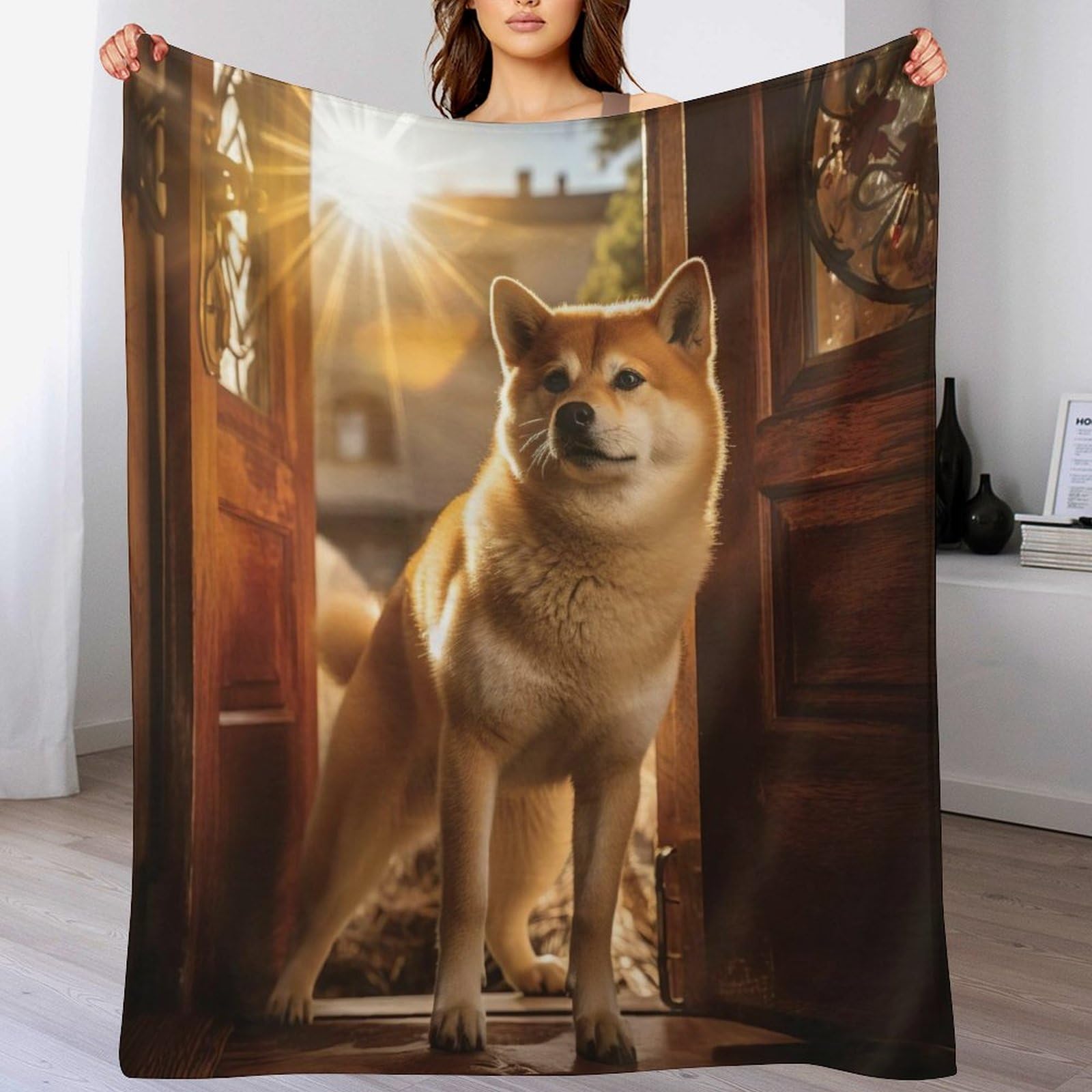 Chien couvre-lit flanelle 180x200 fini les poils sur le canapé de salon