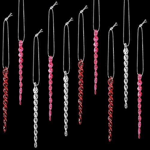 Vista 96 de 30 piezas de carámbanos de plástico retorcidos de plástico de carámbanos de Navidad, decoración colgante para árbol de Navidad, fiesta de Navidad