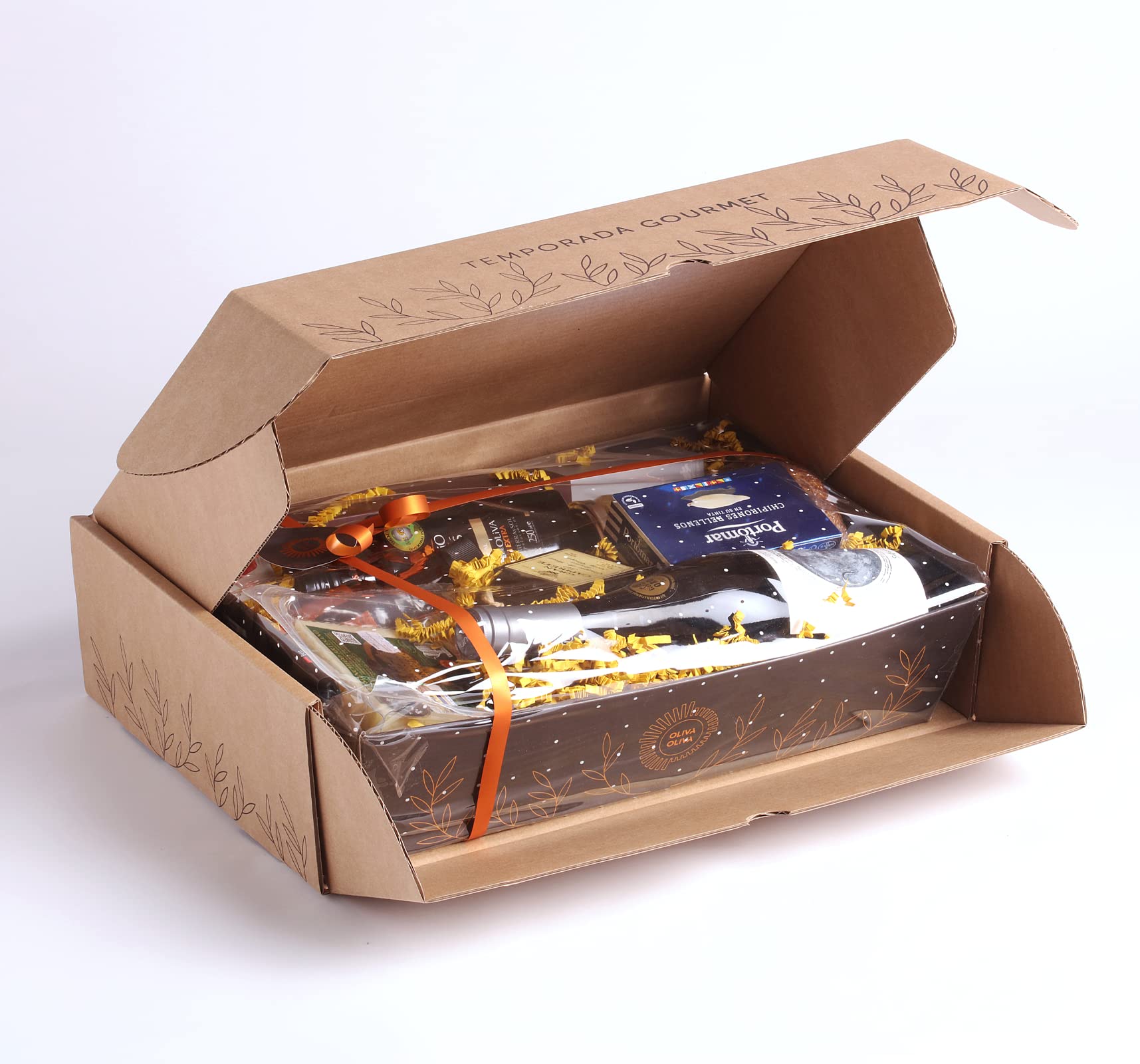 Cesta Gourmet Regalo OLIVA PREMIUM - Aceite Virgen Extra Palacio de los Olivos, Vino Valdepusa Marqués de Griñón, Capirete, embutidos ibéricos, conservas, Pastel de Cabracho y dulces gourmet