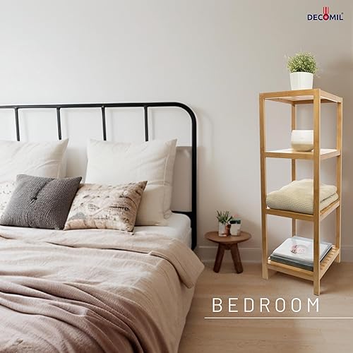 Miniatura 2 de DECOMIL - Estante de bambú de 4 niveles  Estante de baño independiente  Estante de almacenamiento multifuncional