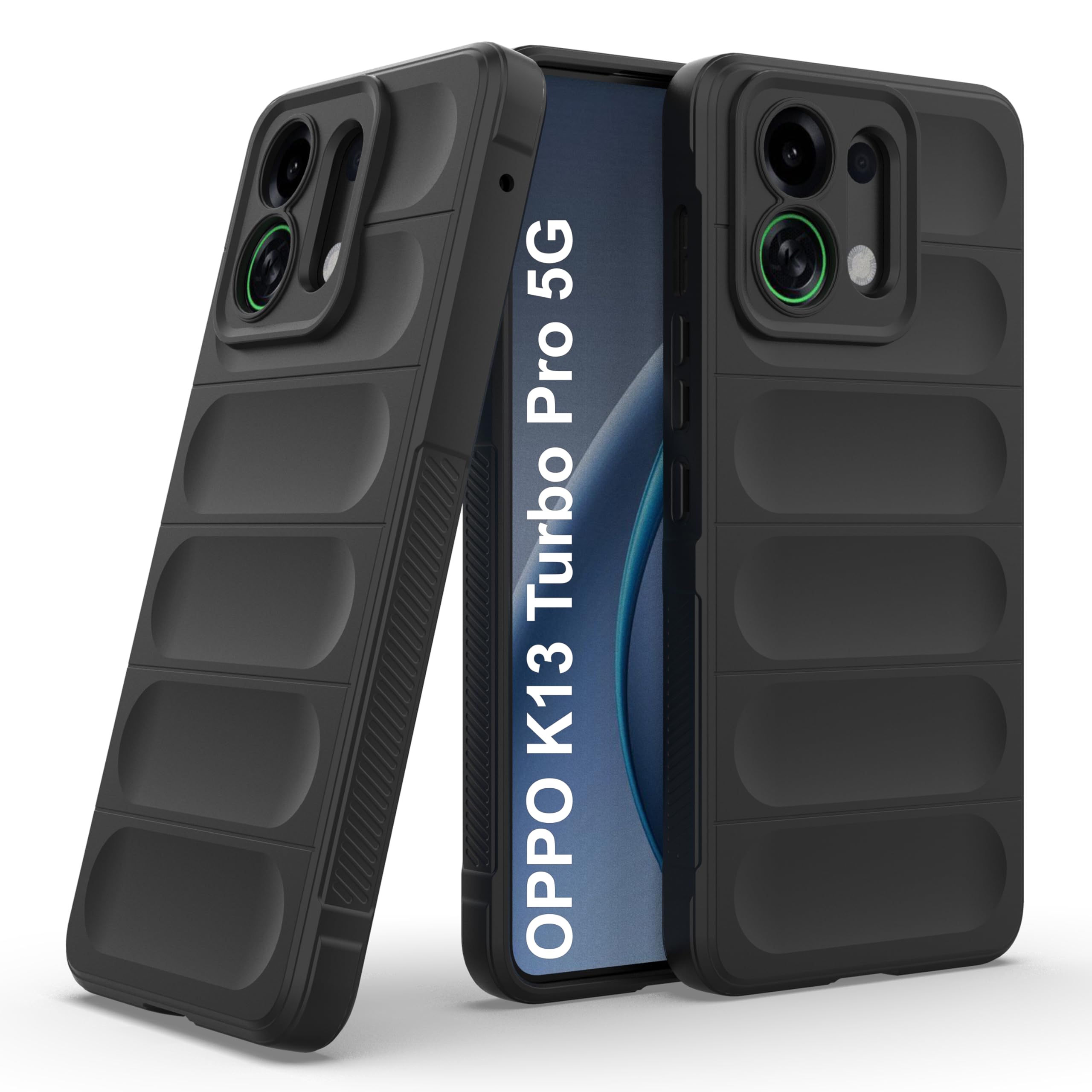 Back Case Cover for Oppo K13 Turbo Pro 5G | Compatible for Oppo K13 Turbo Pro 5G Back Cover | Liquid Silicon Magic Case with Camera Protection | Black