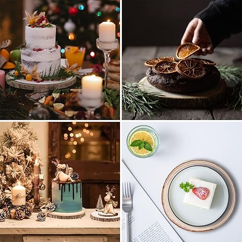 Miniatura 5 de Maputune 8 rebanadas grandes de madera sin terminar de 8 a 9 pulgadas para centros de mesa, placa de madera rústica natural para manualidades,