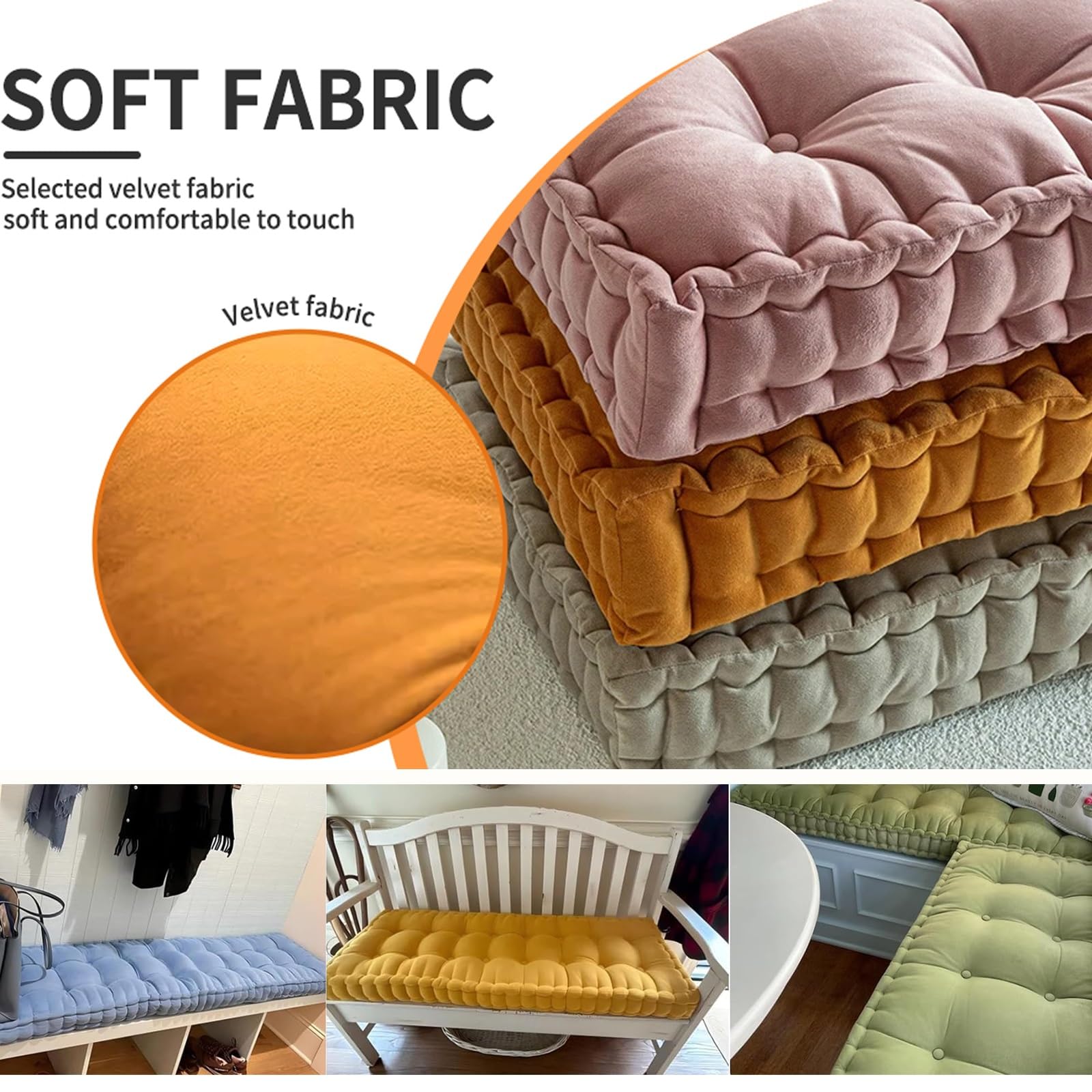 Cojín de repuesto personalizado para banco de exterior, resistente a la intemperie, cojín de asiento para sofá de patio (E2, 125 x 45 cm), cómodo y elegante cojín para banco de jardín para máxima