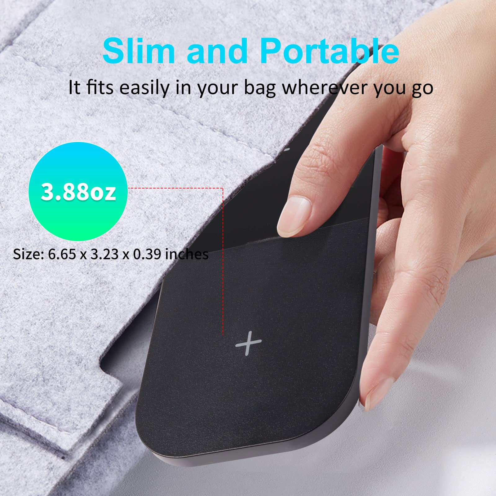 CHUYI Doppio caricabatterie wireless, tappetino per telefono 12/13/14/14 Pro/11/XR, Samsung S22/S21/S10/S9/Note 10, AirPods 2/Pro, Galaxy Buds e altri telefoni abilitati Qi (nero)