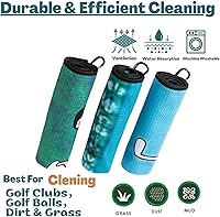 Vista 3 de Toalla de golf divertida, toallas de golf impresas para bolsas de golf con clip, regalo de golf para hombres, esposo, novio, papá, regalos