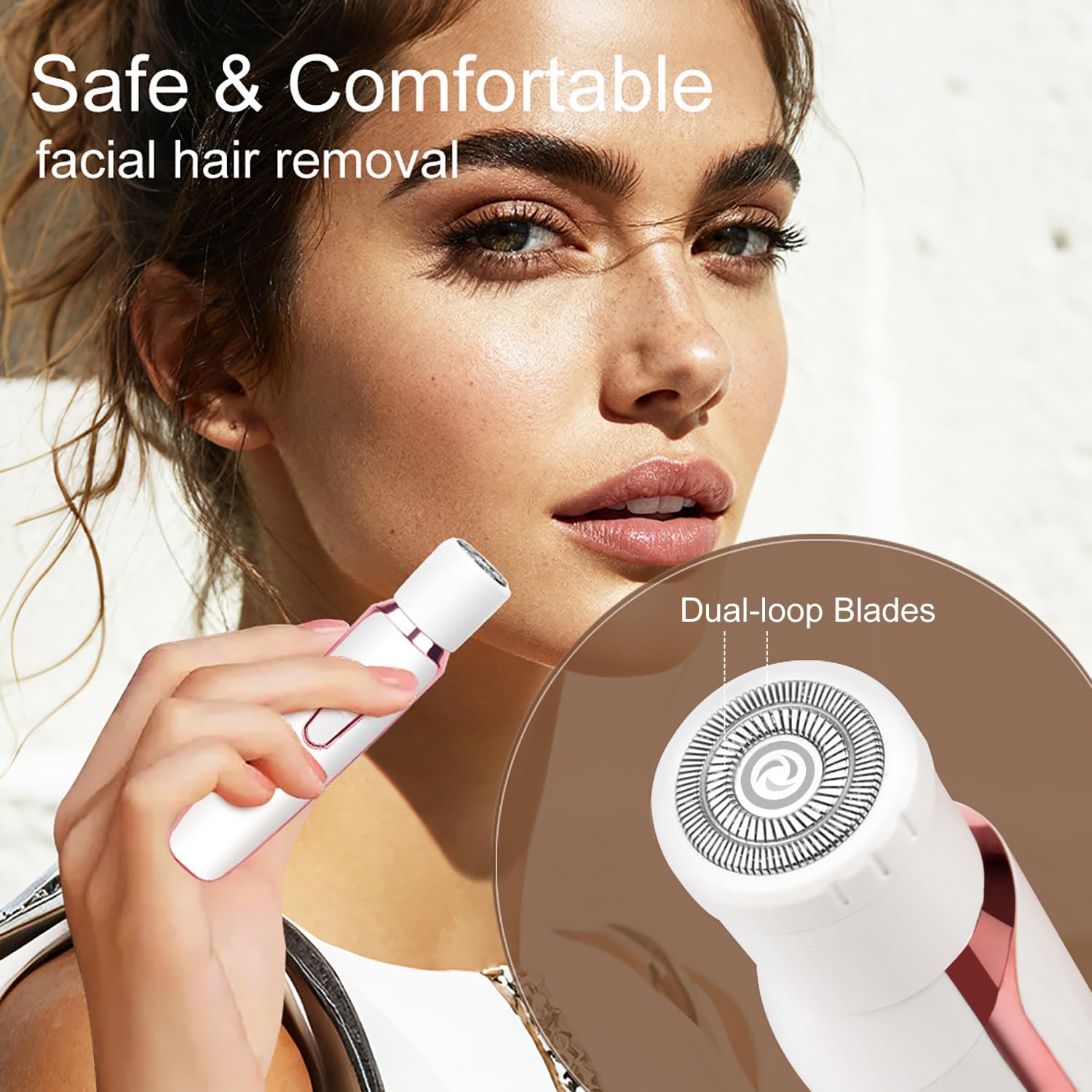 4 in 1 Bikini Trimmer for Women Professional, Painless Face Shaver for Women, Nose Hair Trimmer Eyebrow Razor, Electric Hair Removal for Leg Body Pubic Private Area, Compact Portable