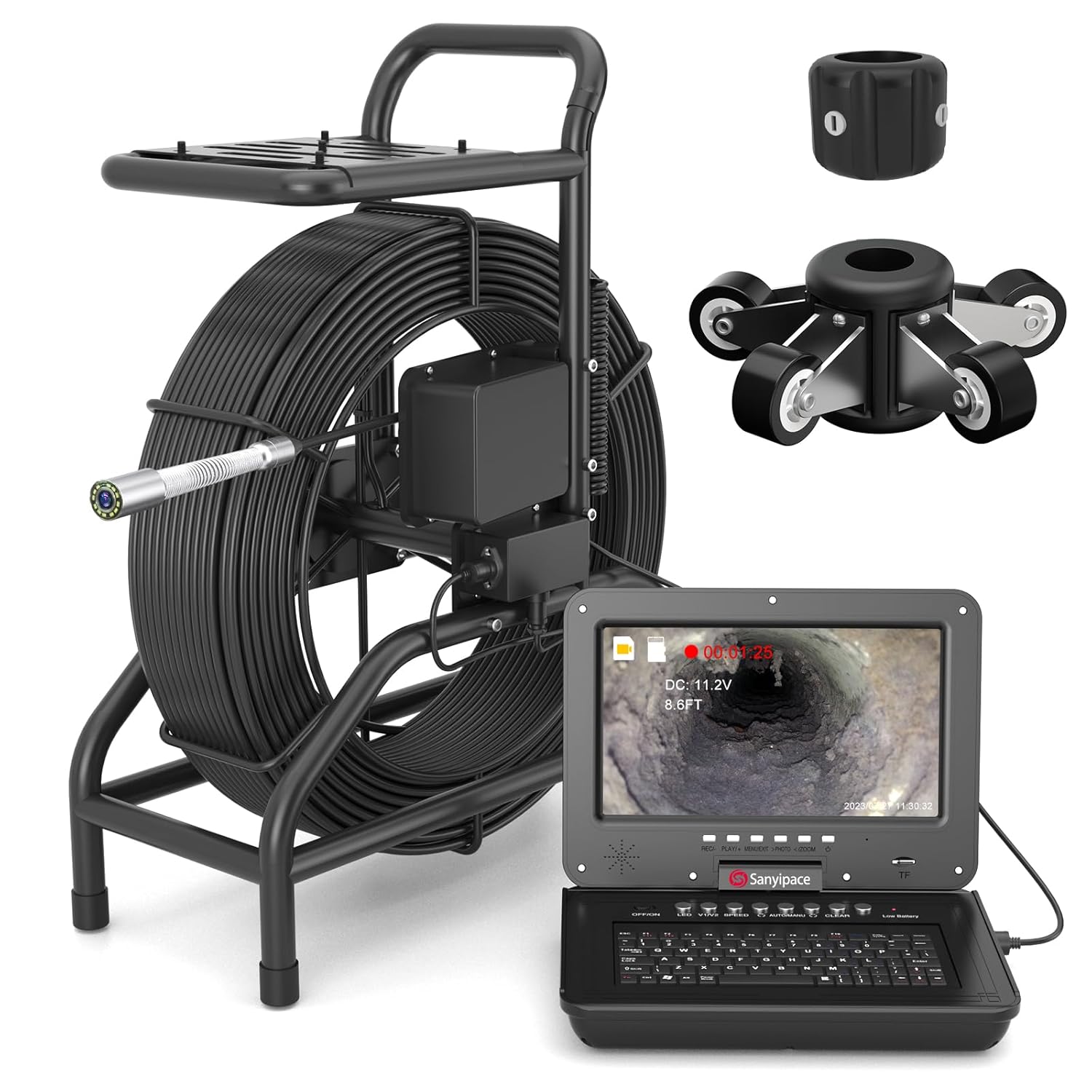 Professionelle Inspektionskamera Abflusskamera 50M Dickeres Kabel, 10