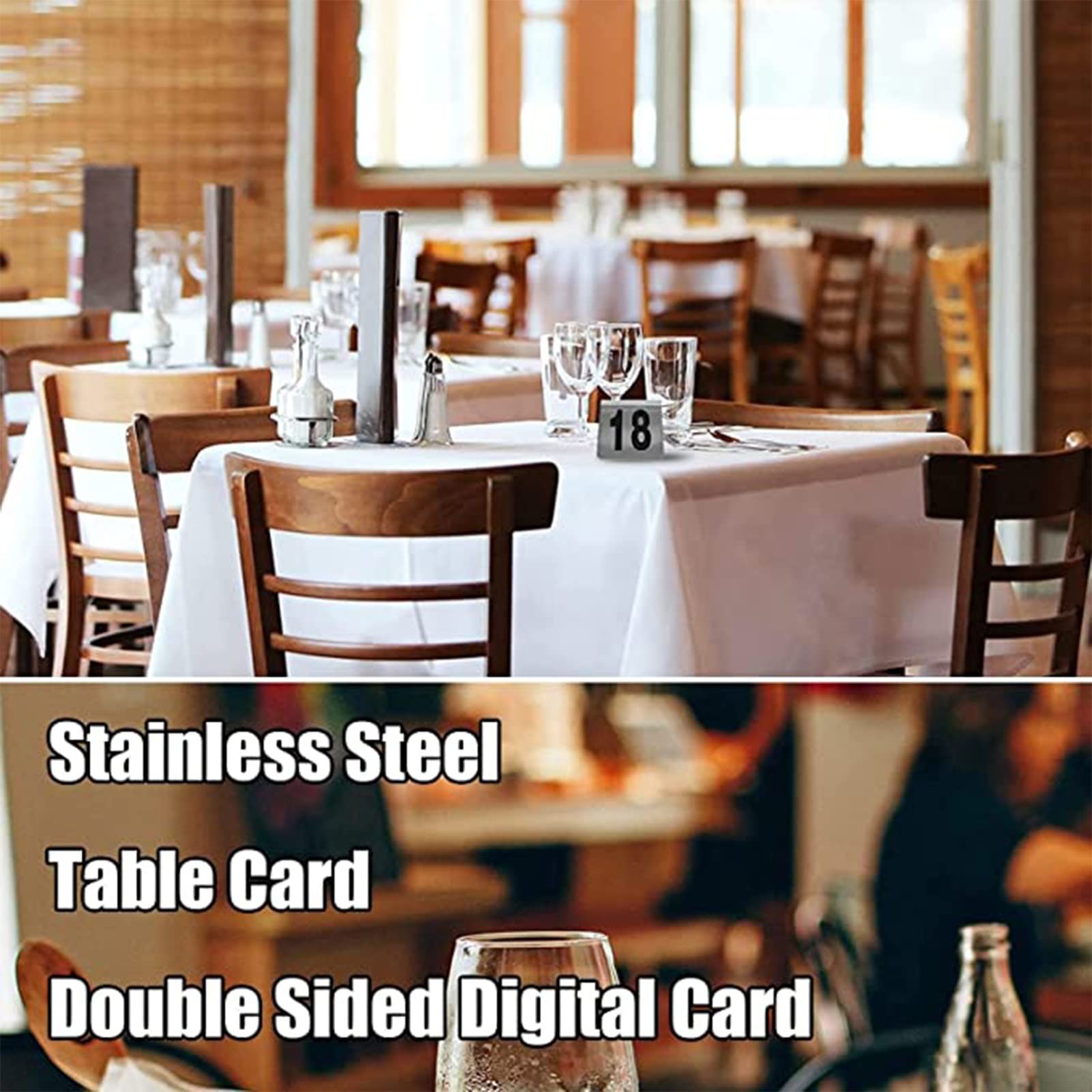 Hochzeitstischnummern, Edelstahl-Nummernzelt-Tischnummer, Tischnummernschild Arbeitsplatte Digital Mahlzeit Nummernschild Esstisch, für Restaurants Cafés Bars ( Color : White , Size : 1 to 100 pieces
