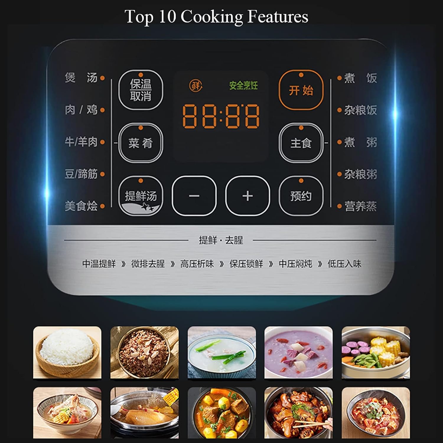 Rice Cooker (5/6L) Household Multi-function Rice Cooker, Thicken Non-stick Double Liner,24H Reservation and Heat Preservation, for 2-8 People 220-240V US/EU(5L)