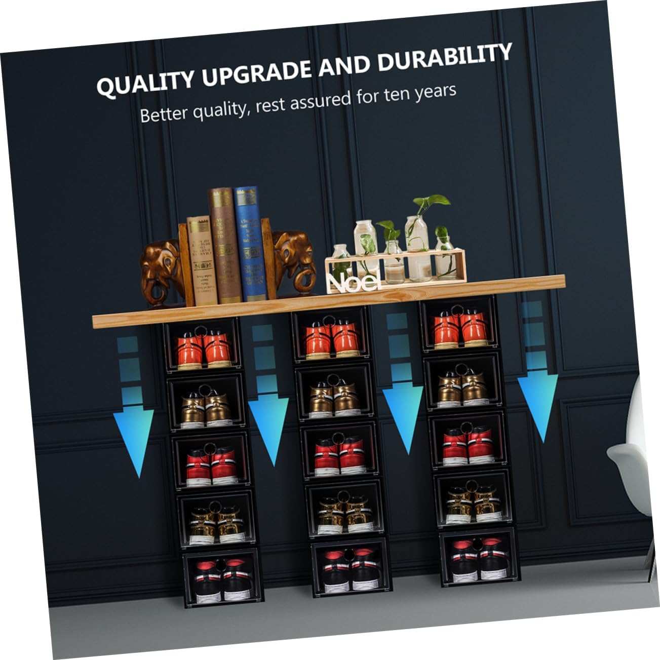 PRETYZOOM 6pcs Sneaker Storage Box Pp Material Shoe Rack Organizer Stacked Shoes Boxes Storage Home Cases