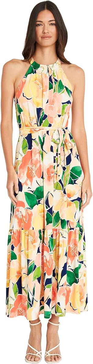 Maggy London Women's Versatile Halter Maxi Dress for Women with Waist Tie Detail | Summer Dresses for Women
