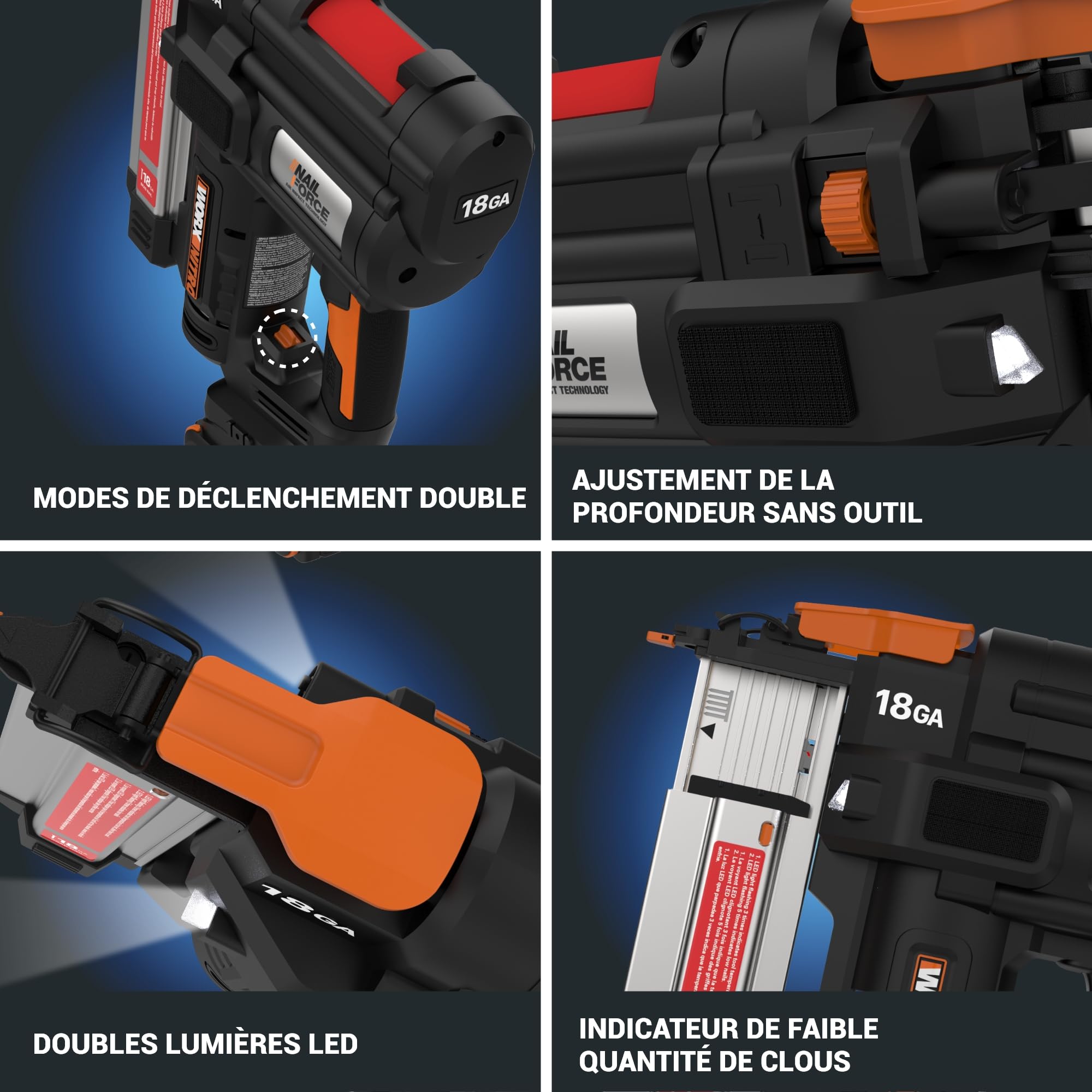 WORX Clavadora a batería 20V - 18GA | PowerShare | WX842