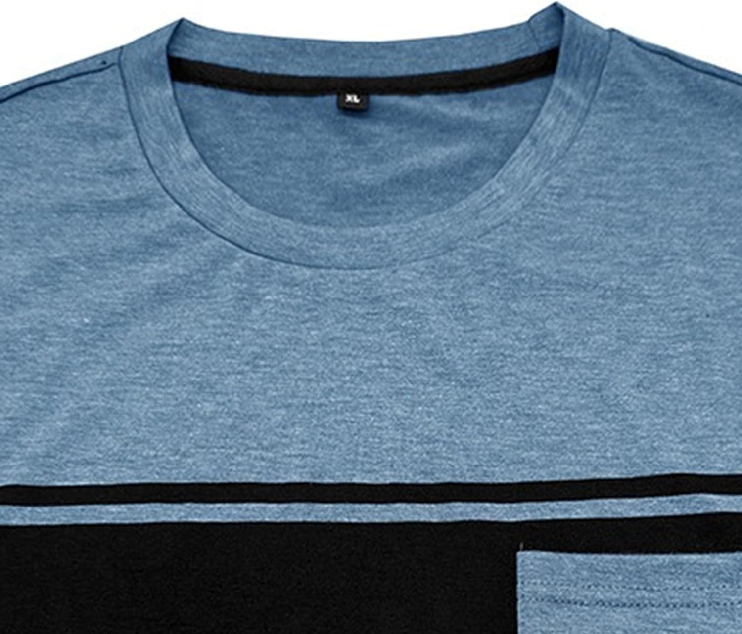 Men Outdoor Striped Round Collar Shirts Classic Soft Street Pullover Tops Summer Trendy Contrast Color T Shirt