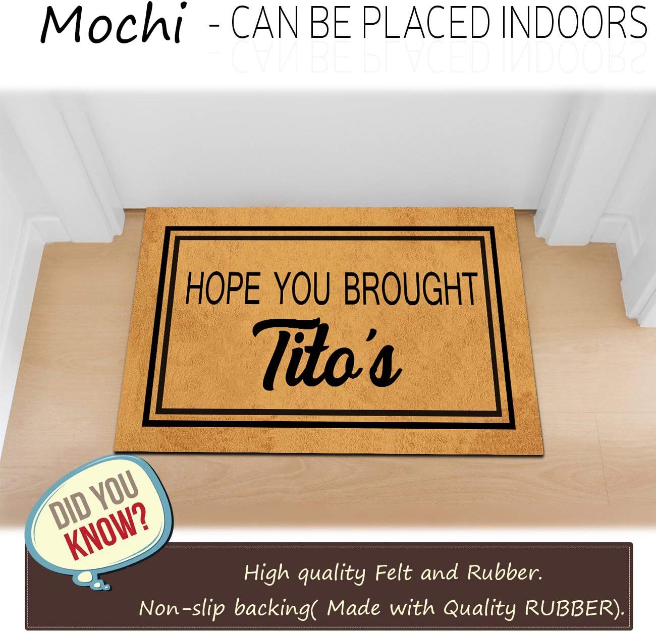 Funny Doormat for Indoor Outdoor - Hope You Brought Tito's Funny Front Door Mat Welcome Mat Kitchen Mat Entrance Floor Mat Non Slip Mats Indoor Outdoor Rug 23.6 in(L) by 15.7 in(W)