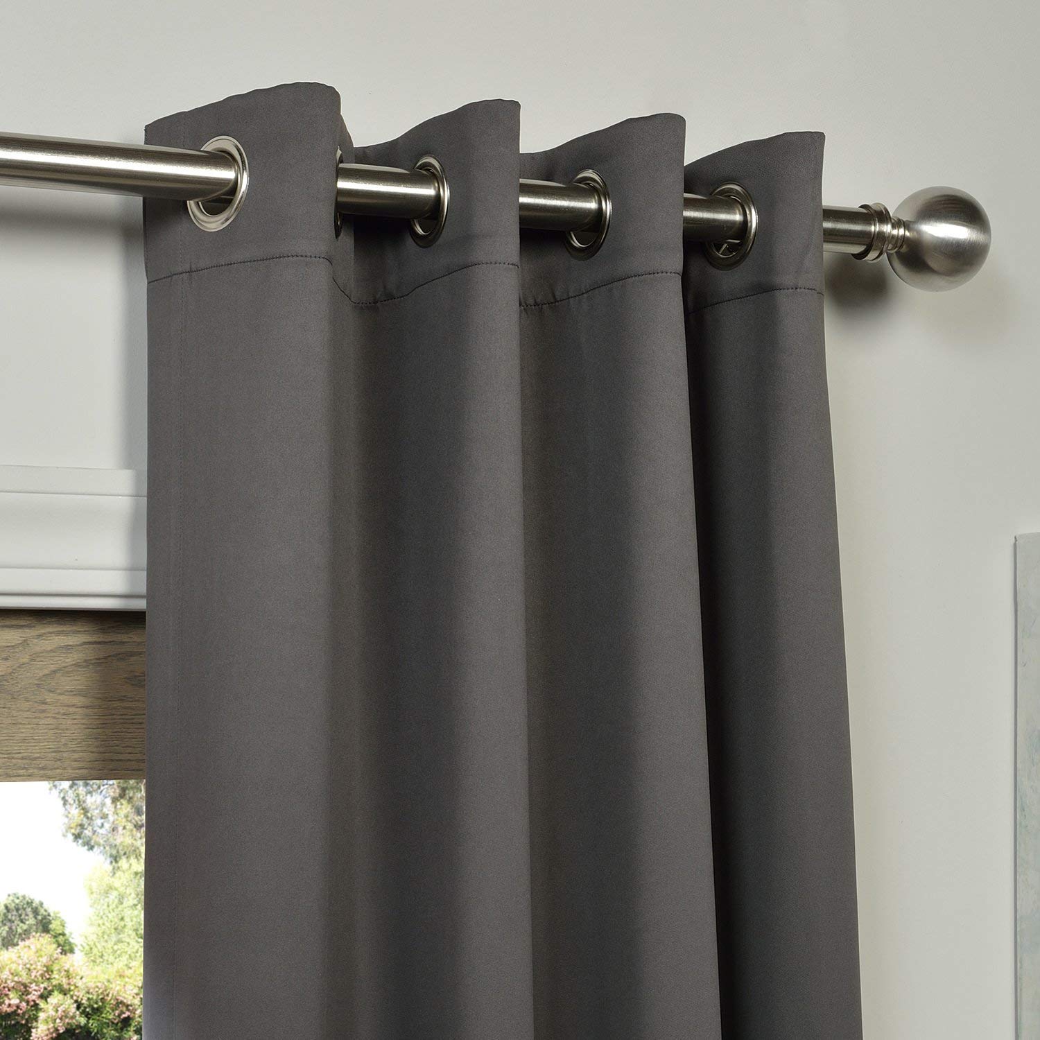 HPD Half Price Drapes Grommet Room Darkening Curtain 50 X 108 (1 Panel), BOCH-201403-108-GR, Anthracite Grey, 50W x 108L - Image 3