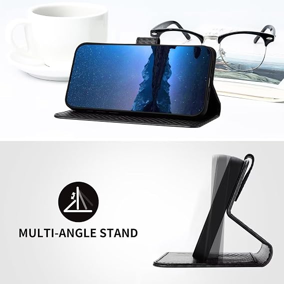 ZXL Black Case for Redmi Turbo 4 Wallet Case Card Holder Magnetic Kickstand Leather Flip Protective Case Wallet for Redmi Turbo 4