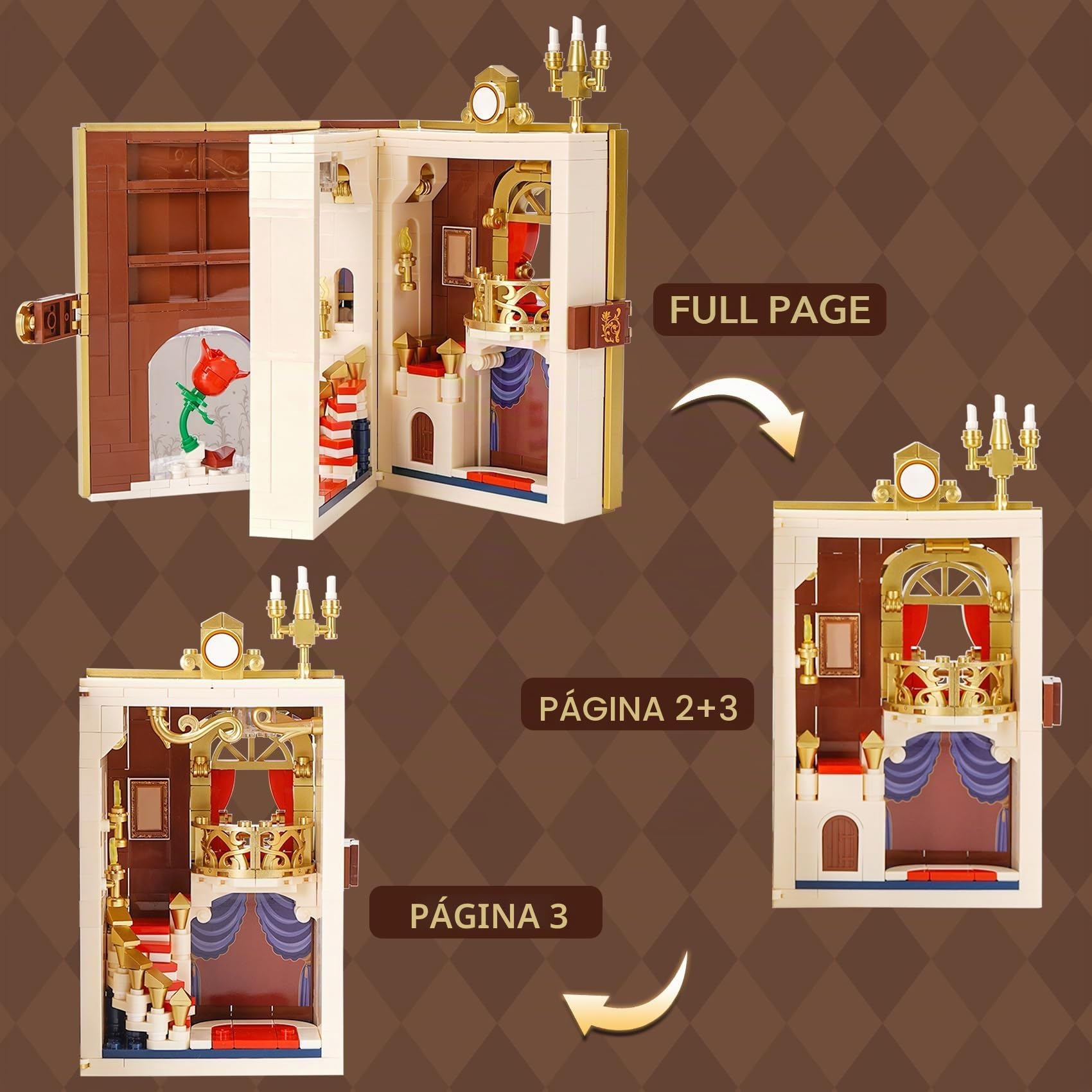 Oichy Bloques de Construcción Clásico Libro de Cuentos de Hadas Micro Bloques for Coleccionista 3D Building Block Set para Regalos
