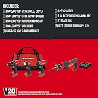 Vista 3 de CRAFTSMAN CMCK400D2 Kit combinado de herramientas eléctricas de 4 herramientas de 20 voltios máximo con funda blanda