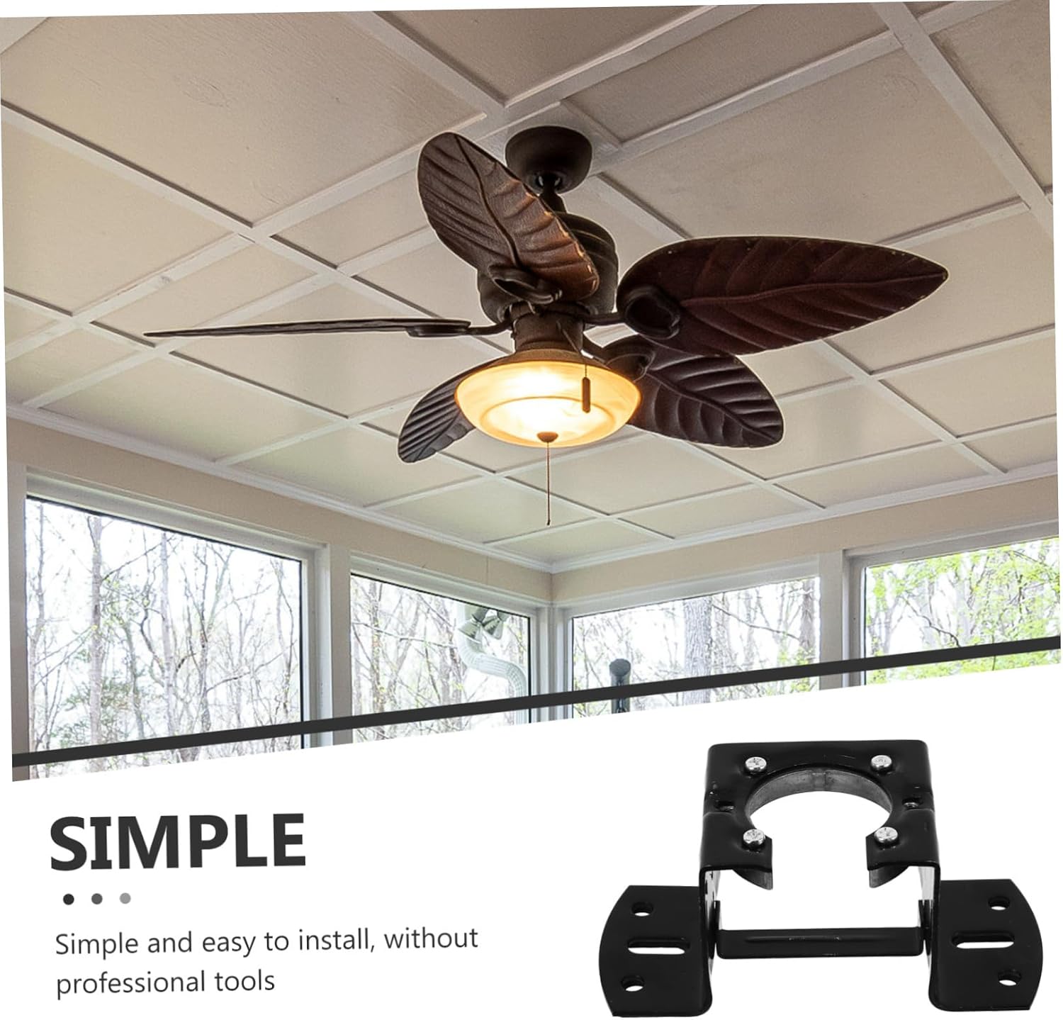 SHINEOFI Ceiling Fan Angled Mount Kit Durable Adapter for Sloped Ceilings Compatible with Various Fan Brands Easy Installation Support Sleek Design for Home Decor