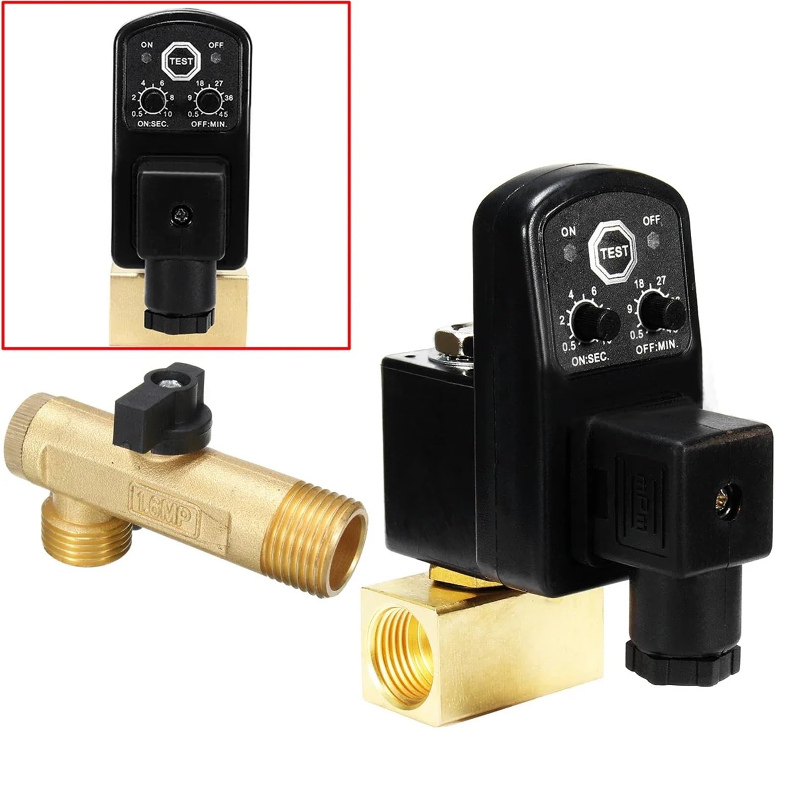 Válvula de drenaje de 1/2" con temporizador electrónico for compresor de aire, tanque de gas, válvulas de drenaje automáticas de 2 vías for filtros y cilindros de aire.(AC110V)