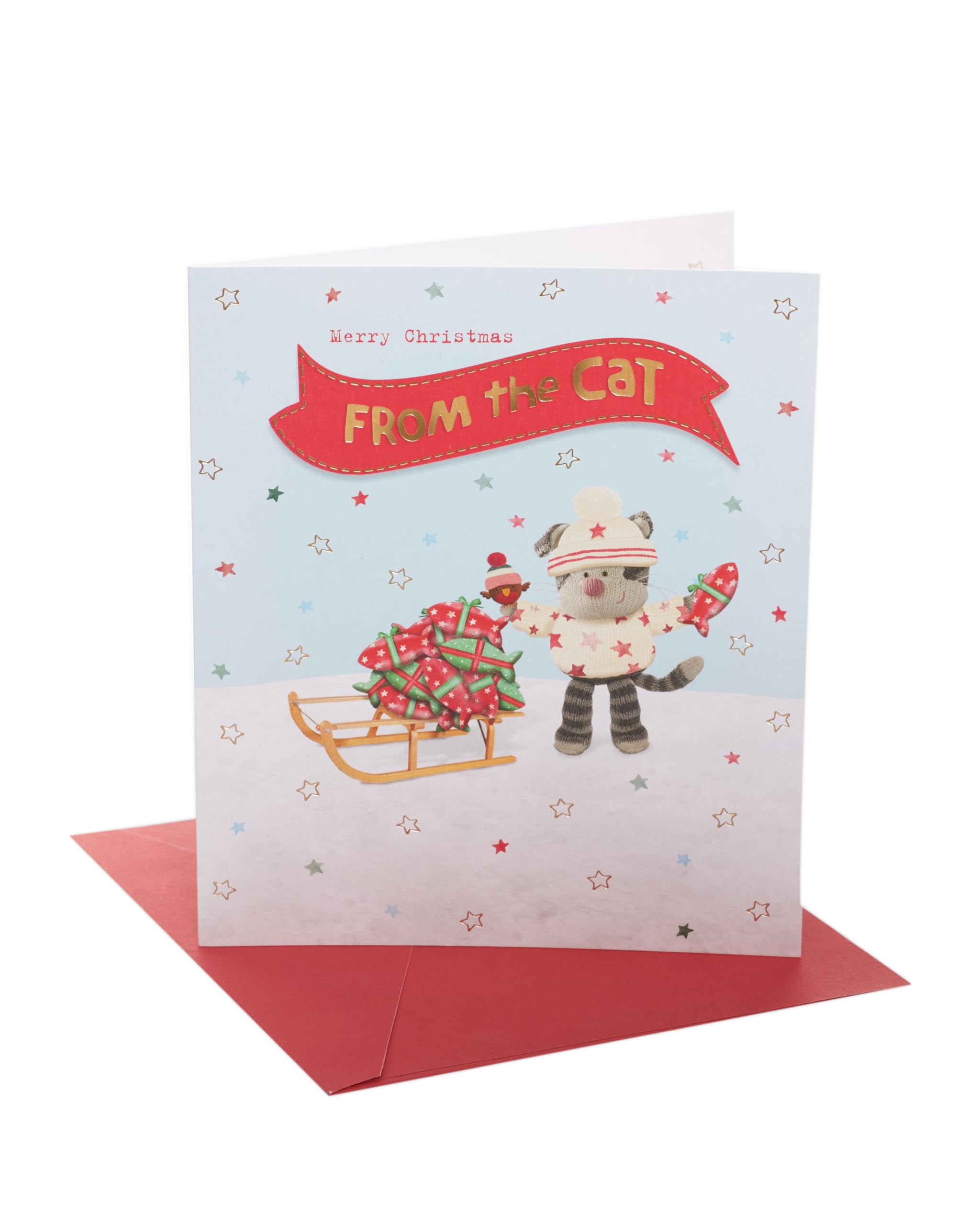 Boofle Christmas Card from the Cat - Cute Design