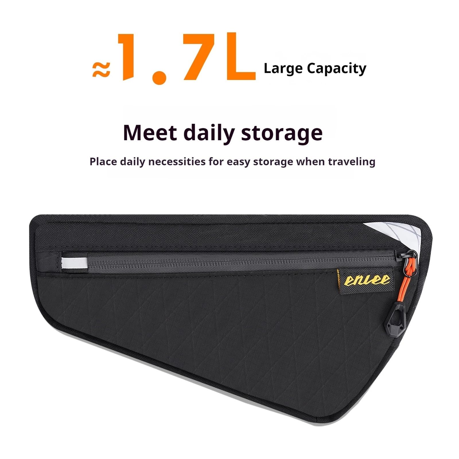 Borsa da telaio triangolare for bicicletta impermeabile da 1 pezzo | Memorizza attrezzi da ciclismo e piccoli oggetti for gli spostamenti(QianXing White)