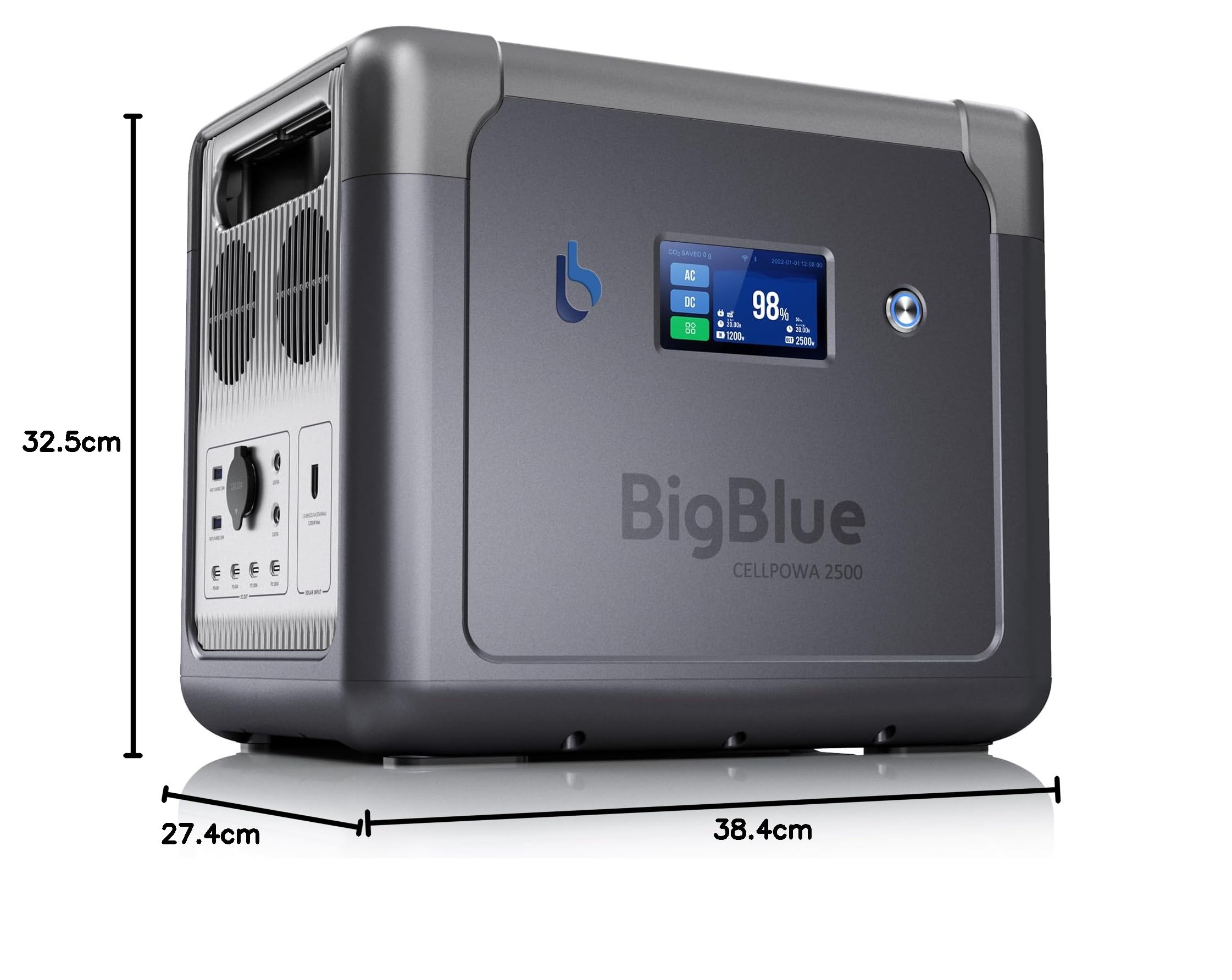 【10ms ASI】 BigBlue 2500W Générateur Électrique Portable LiFePO4 1843Wh