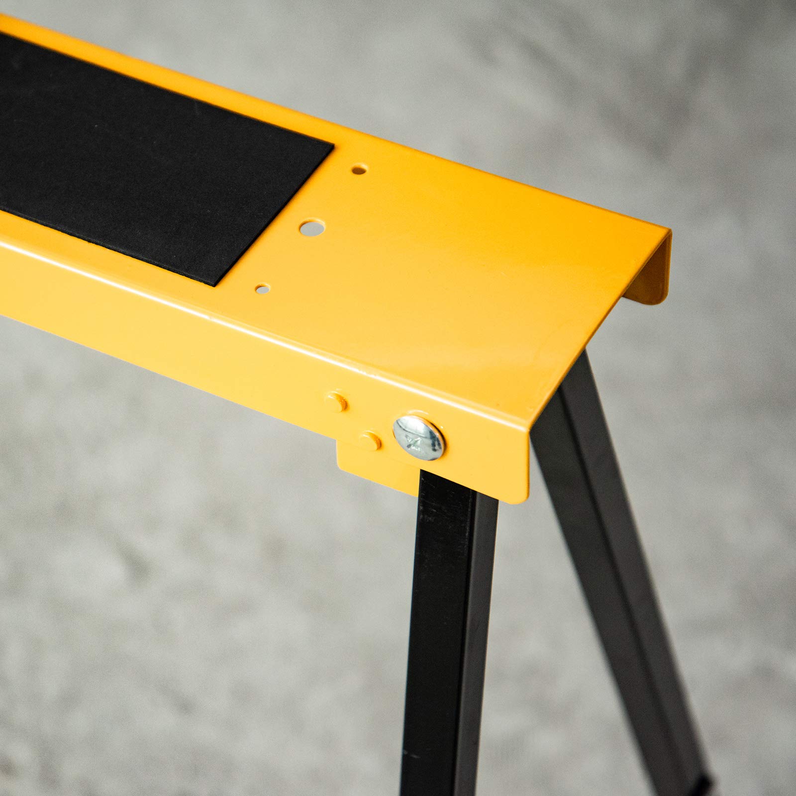 HOMCOM Caballete de sierra plegable con soportes metálicos 2 piezas | Caballo de sierra, caballete de acero, capacidad de carga 125 kg