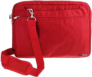 Navitech red stylish waterproof travel bag - Compatible with Denver 10 inch MTW1098 portable car dvd player