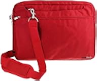 Navitech Red Sleek Water Resistant Travel Bag - Compatible with FANGOR 13.3 Inch Portable Bluray DVD Player