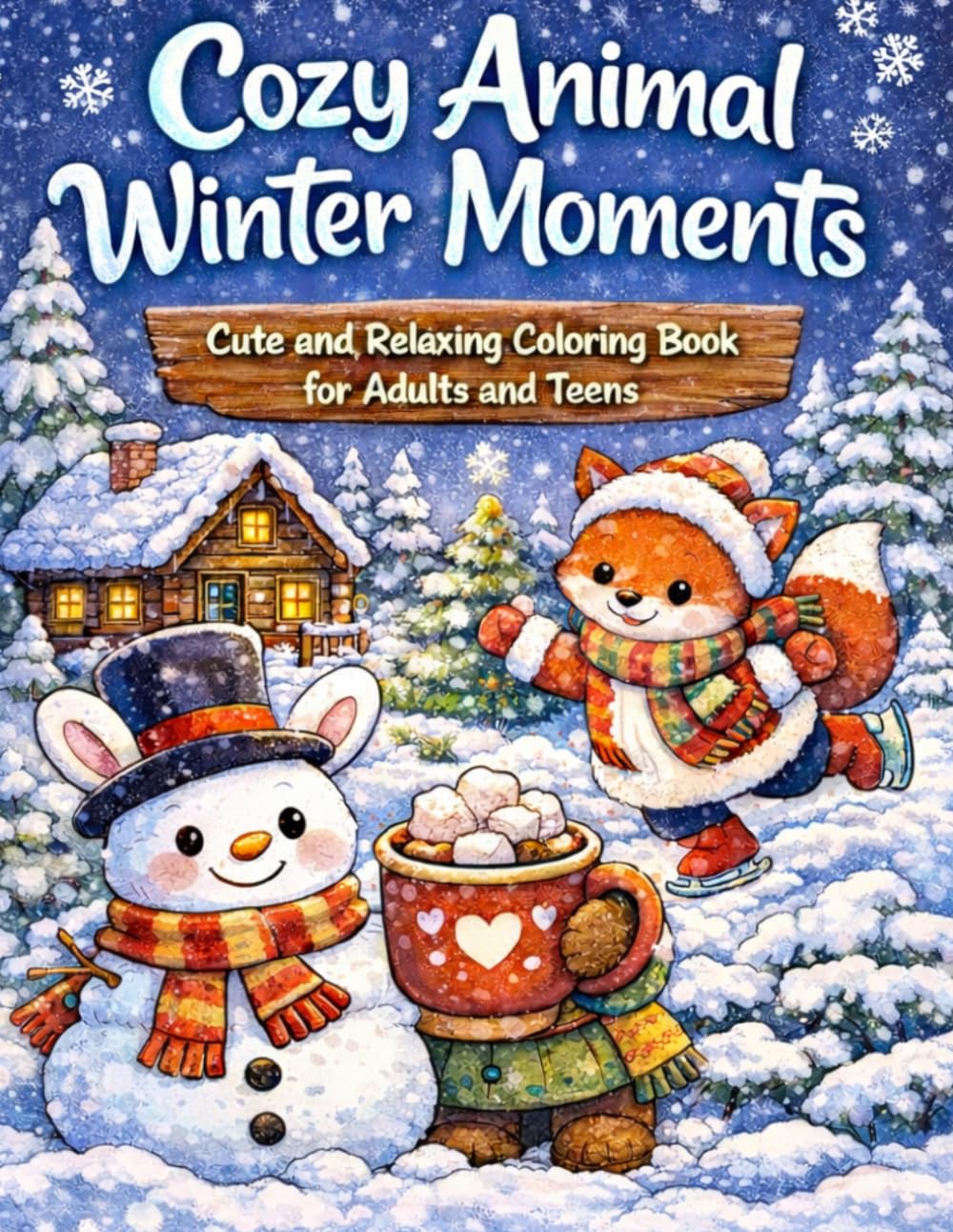 Cozy Animal Winter Moments Coloring Book: Cute and Relaxing Winter Scenes with Adorable Animals for Adults and Teens (Cozy Animal Coloring Series)