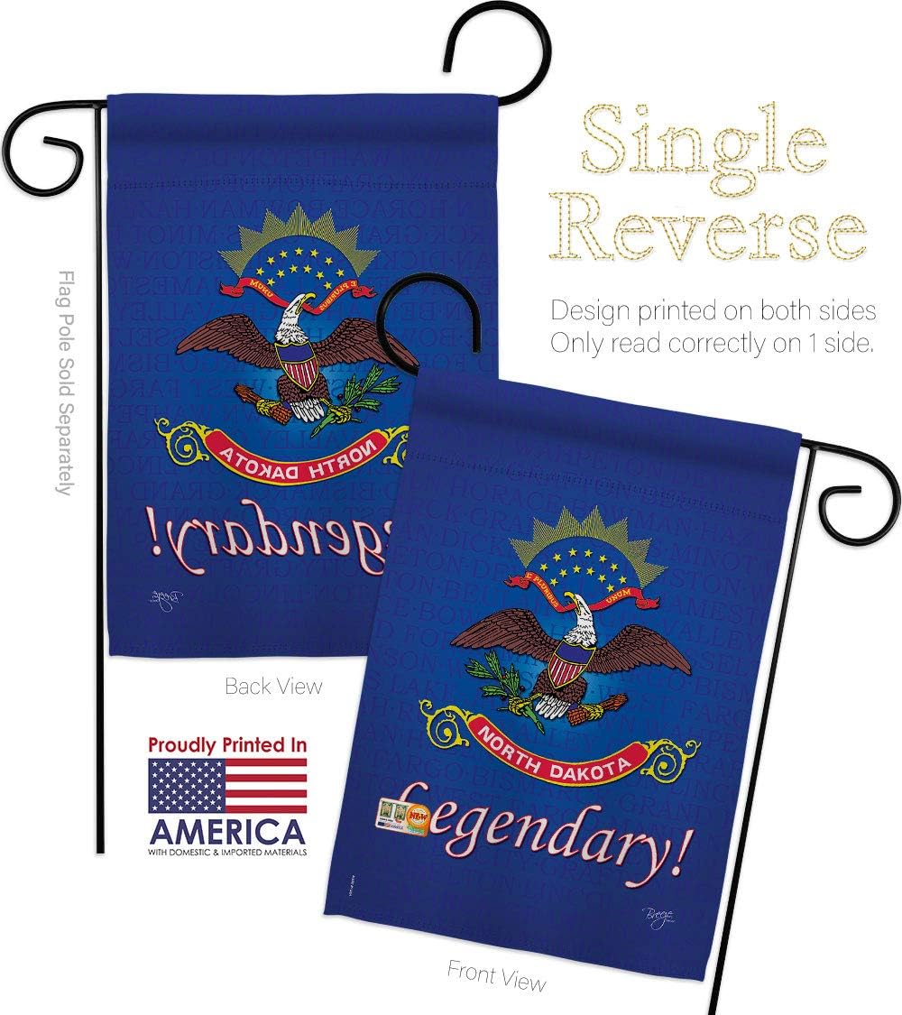 North Dakota Garden Flag Set Wall Hanger Americana States USA American Territories Republic Country Particular Area Small Decorative Gift Yard House Banner Made In 13 X 18.5