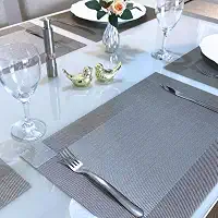 Kit 6 Peças Jogo Americano Retangular - Sousplat para Mesa Posta - Jogo Americano Elegante para Jantar, Almoço e Café - Lavável e Resistente - Shop100 (Cinza Azulado)