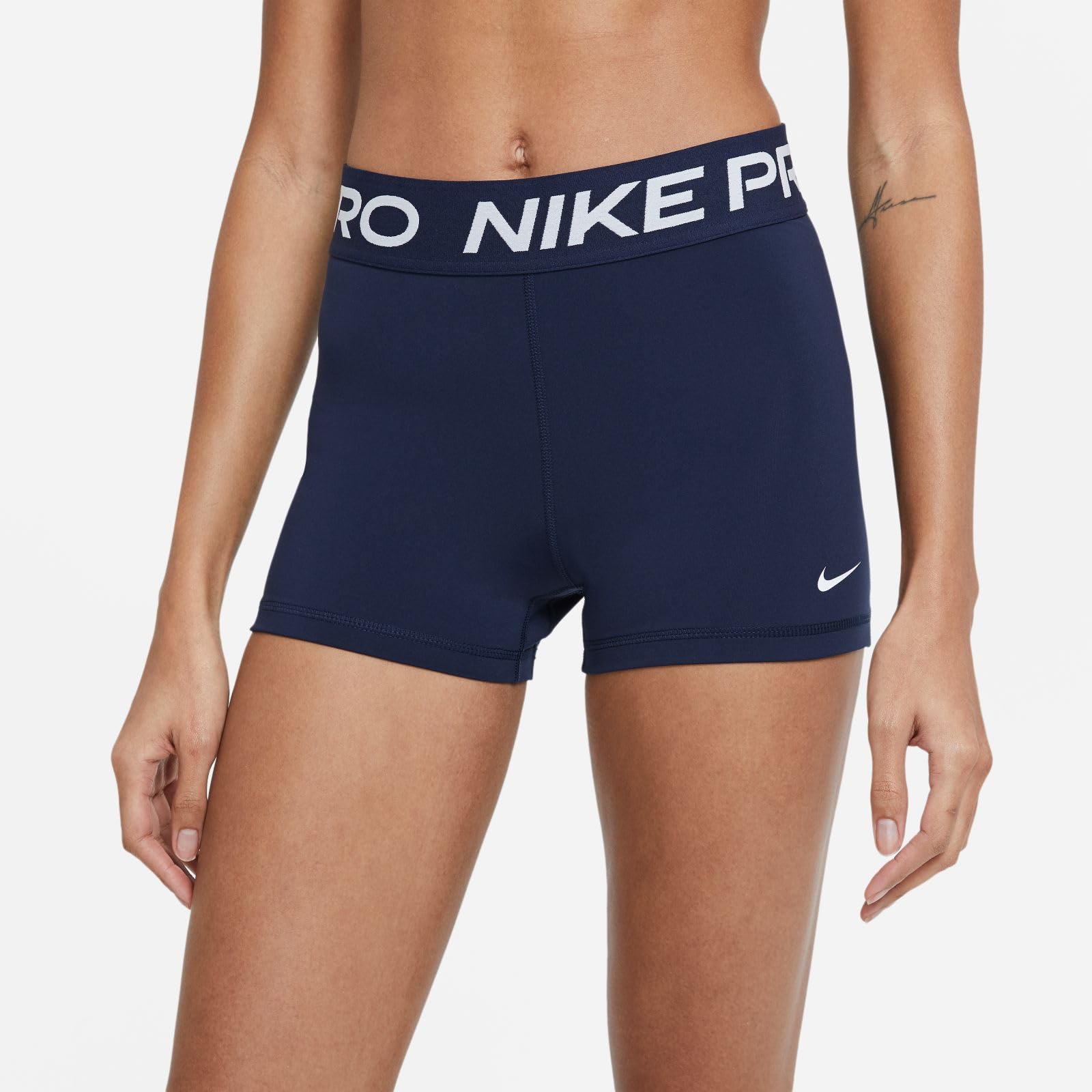 Nike W Np 365 damskie obcisłe szorty 7,5 cm do górnej części uda, Obsydian/biały, S