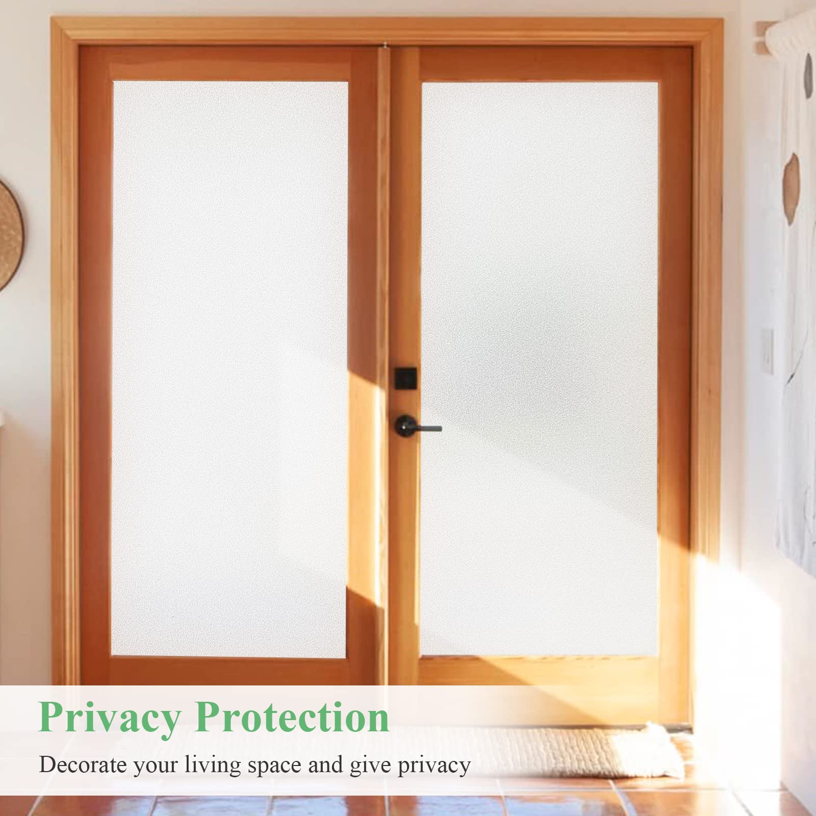 Lifetree Film de protection de fenêtre en verre dépoli autocollant statique pour maison, salle de bain, bureau 90 x 400 cm