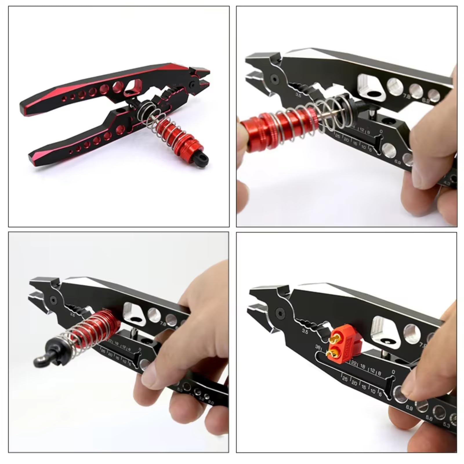 RC Strumento Smontaggio per Parti Universali Auto RC 1/10 Strumento Multifunzione per Rimozione del Gruppo Ammortizzatori per Modellini RC Pinza A Becchi Sferici(Red)