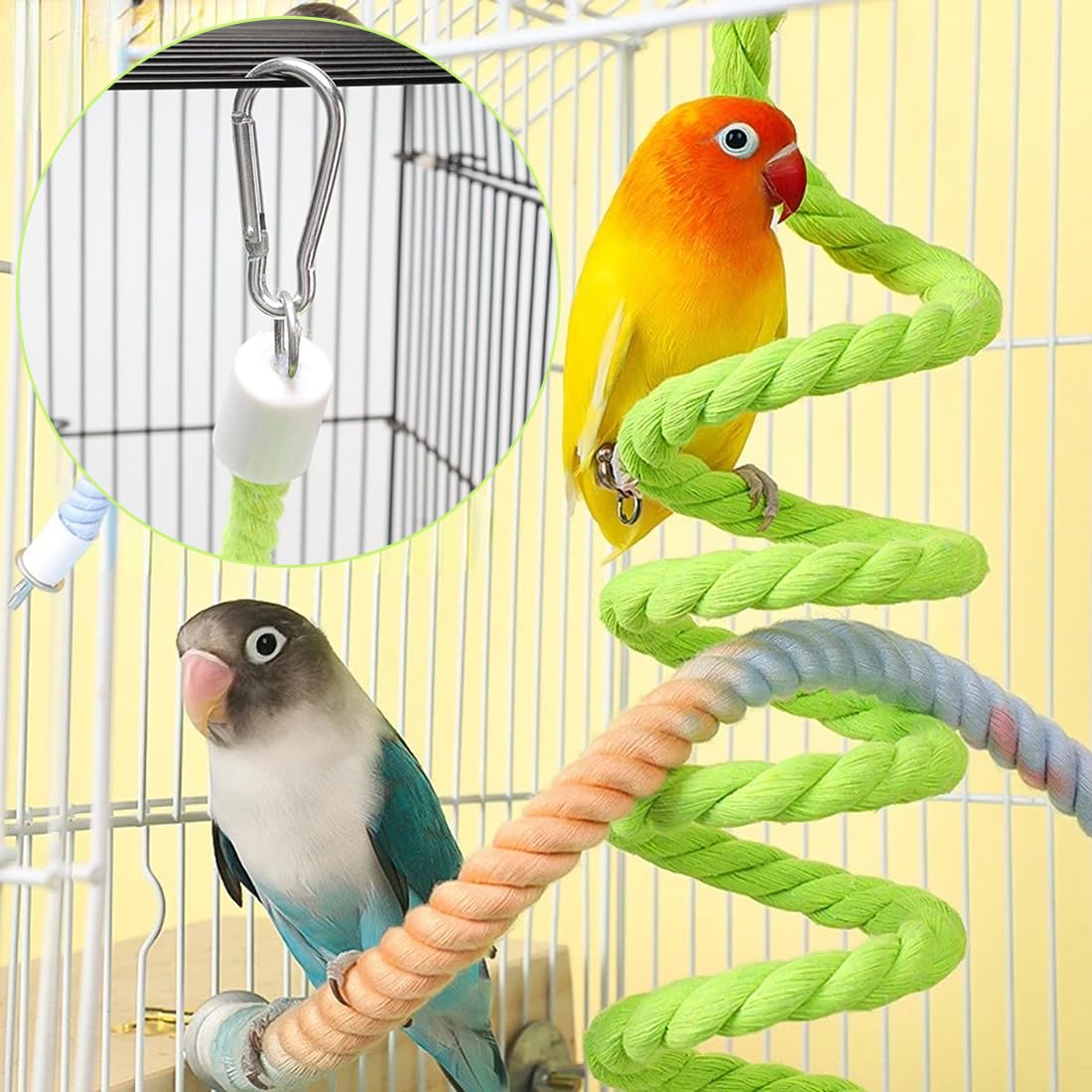 Uno Giochi Per Uccelli, 1 m Scale Con Cordino, Giocattoli Per Pappagallini, Accessori Per Gabbie Per Pappagalli, Trespolo Per Pappagalli Cacatua
