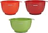 Farberware - 5216128 Farberware Professional Plastic Mixing Bowls, Set of 3, OrangeRedLightGreen