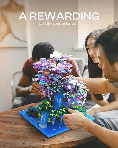 Miniatura 6 de Juego de árbol bonsái de cerezo en flor con luces, coleccionable de casa de árbol de Sakura japonés, kit de construcción de modelo de cumpleaños