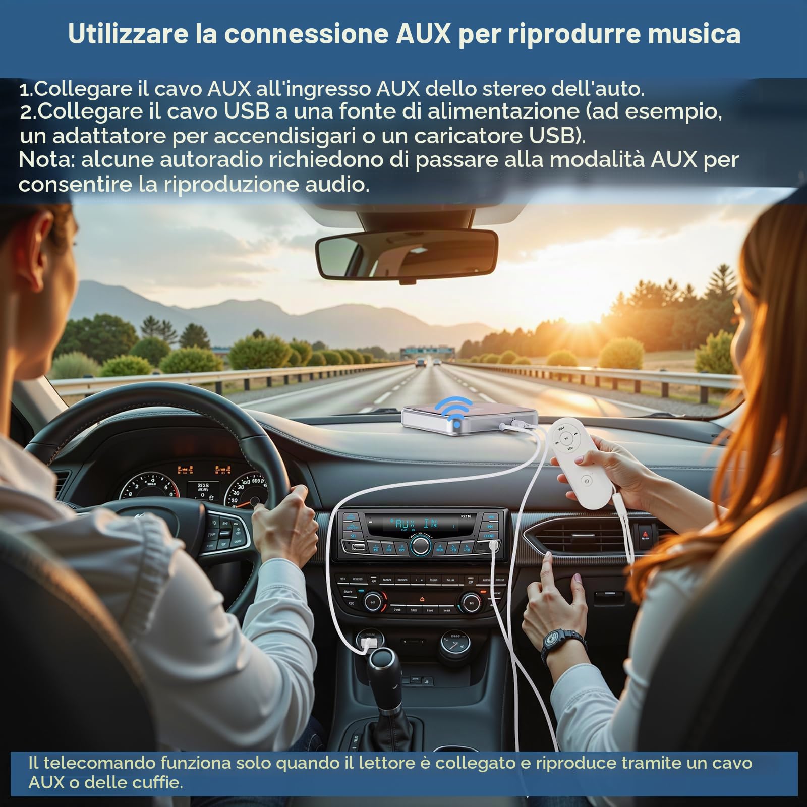 Lettore CD per Auto con Porta USB/AUX, Lettore CD Esterno CENXINY | Compatibile con Autoradio,Lettore Universale CD per Veicoli con AUX/Cavo di Estensione USB/Adattatore Conversione (da A a C)