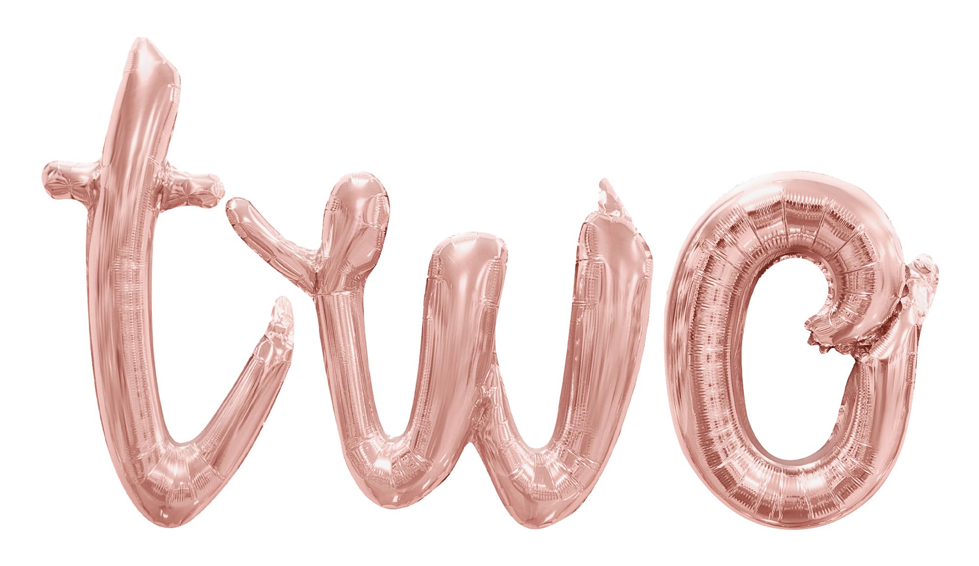 Cursive Script Letter Balloons - TWO 16" Inch Alphabet Letters Foil Mylar Balloon 2nd Birthday Party Banner (Rose Gold)