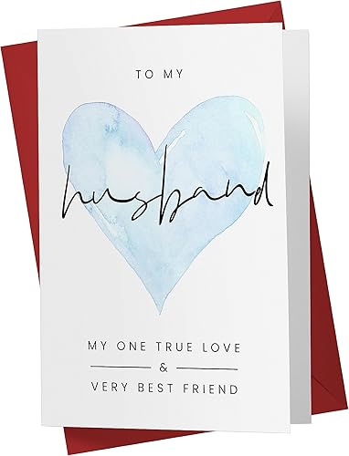 Karto Tarjeta de cumpleaños para marido y él, tarjetas de cumpleaños grandes de 5.5 x 8.5 pulgadas, un amor verdadero