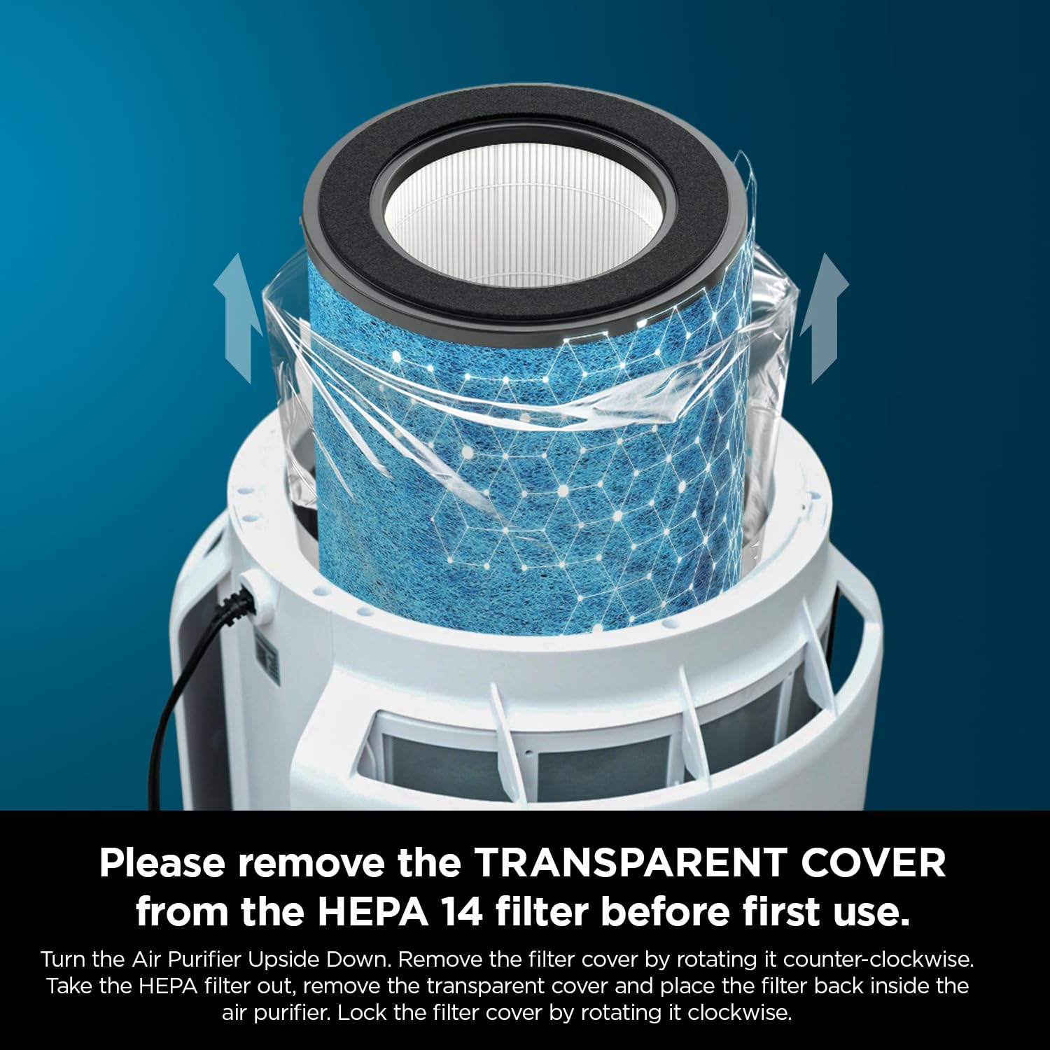 Shark HP300 Air Purifier |1400 sq.ft Coverage | 5 Year NeverChange True HEPA 14 Filter | Captures 99.98% Dust, Smoke & Allergens | 4-Layer Filtration | Odor Neutralizer | PM1.0/PM2.5/PM10 Display 3