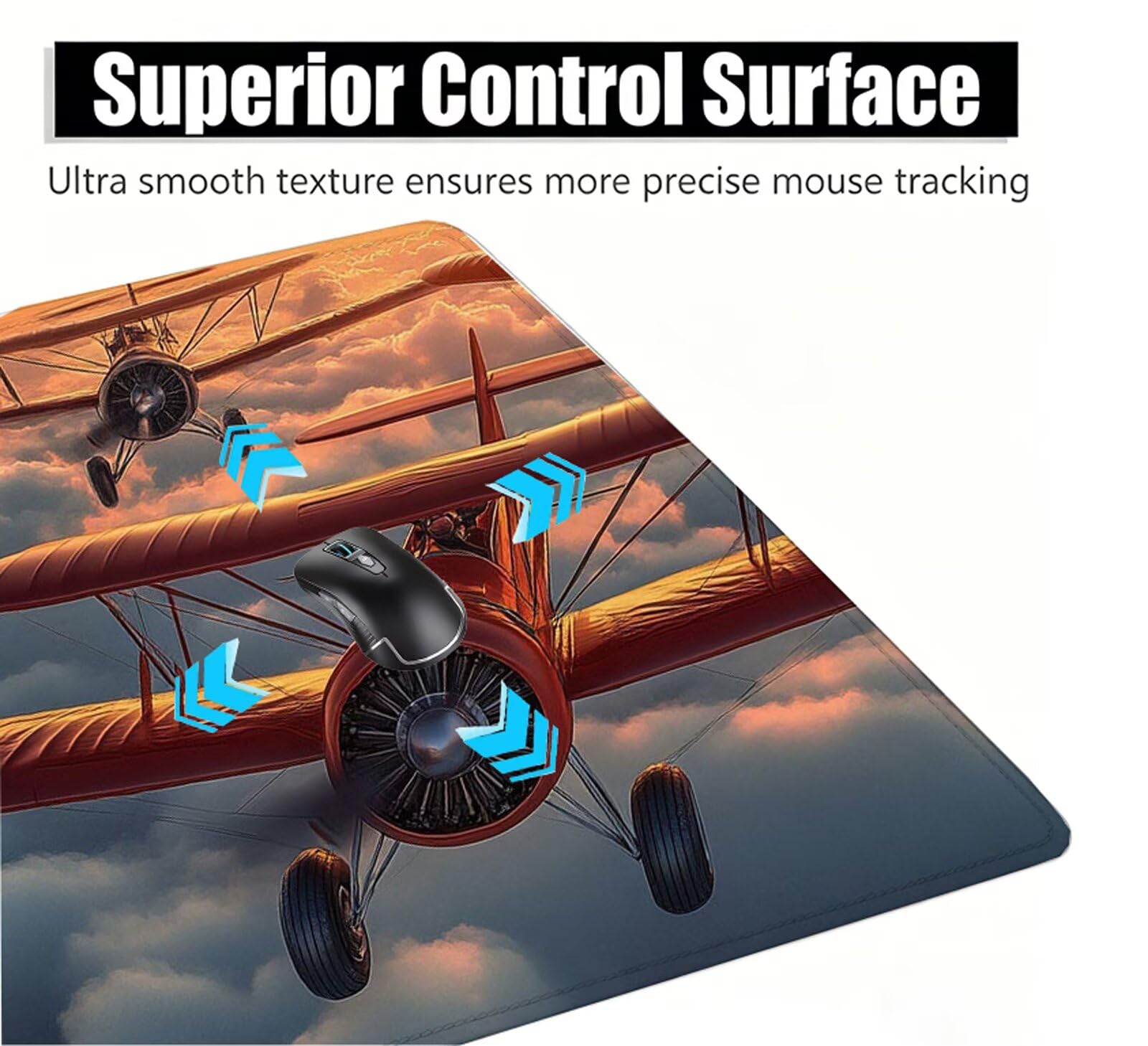 Tappetino Mouse Rosso Tappetino Mouse XXL 150x80 cm Mouse Pad Aereo Sottomano Scrivania Ufficio Grande, Mousepad Gaming Antiscivolo Impermeabile, Tappeto per Computer e Tastiera, Gamer, Regalo W6-855