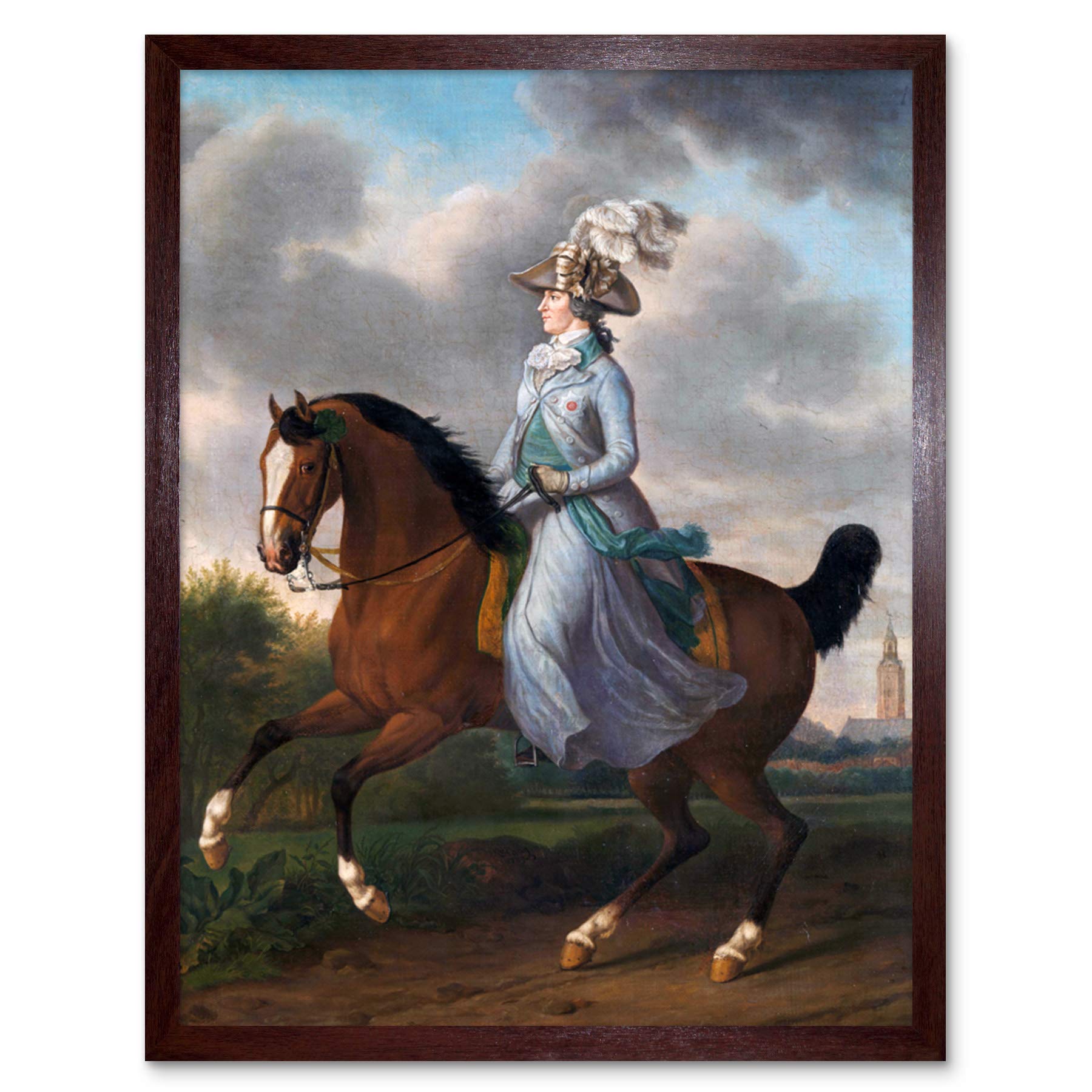 Artery8 Haag Wilhelmina Horse Equestrian Portrait Painting Art Print Framed Poster Wall Decor 12x16 inch