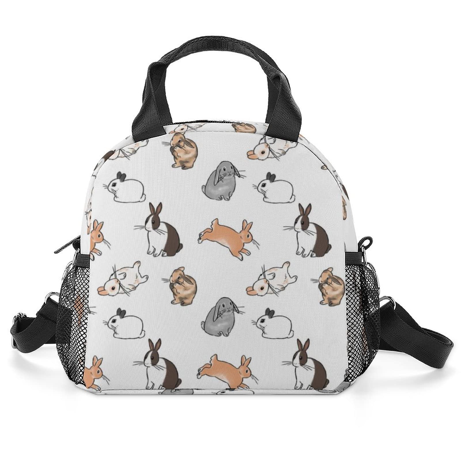 GIGEN Bunnies Portable Insulated Lunch Bag Foldable Tote Lunchbox for Men Women Adult Outdoor Office Business Travel