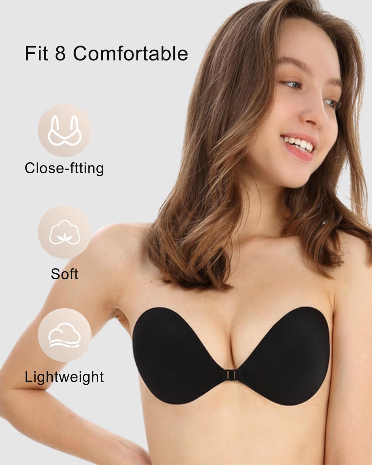 supriya Adhesive Silicone Bra Strapless Invisible Ultra Sticky Nipple Covers for Backless Wedding Dress Deep V Plunge Gowns